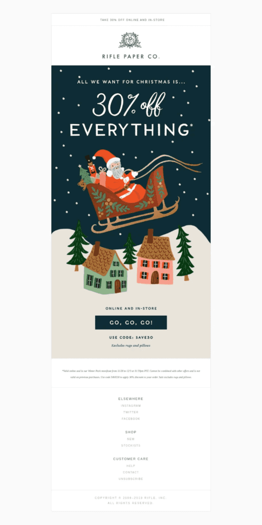 Limited Time Offers Through Christmas Email Subject Lines