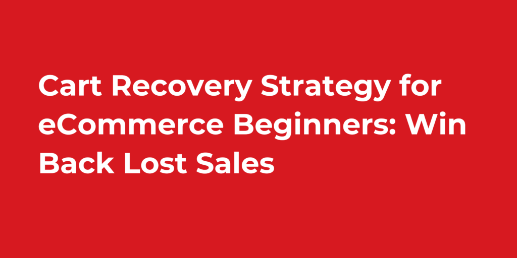 Cart Recovery Strategy for eCommerce Beginners: Win Back Lost Sales